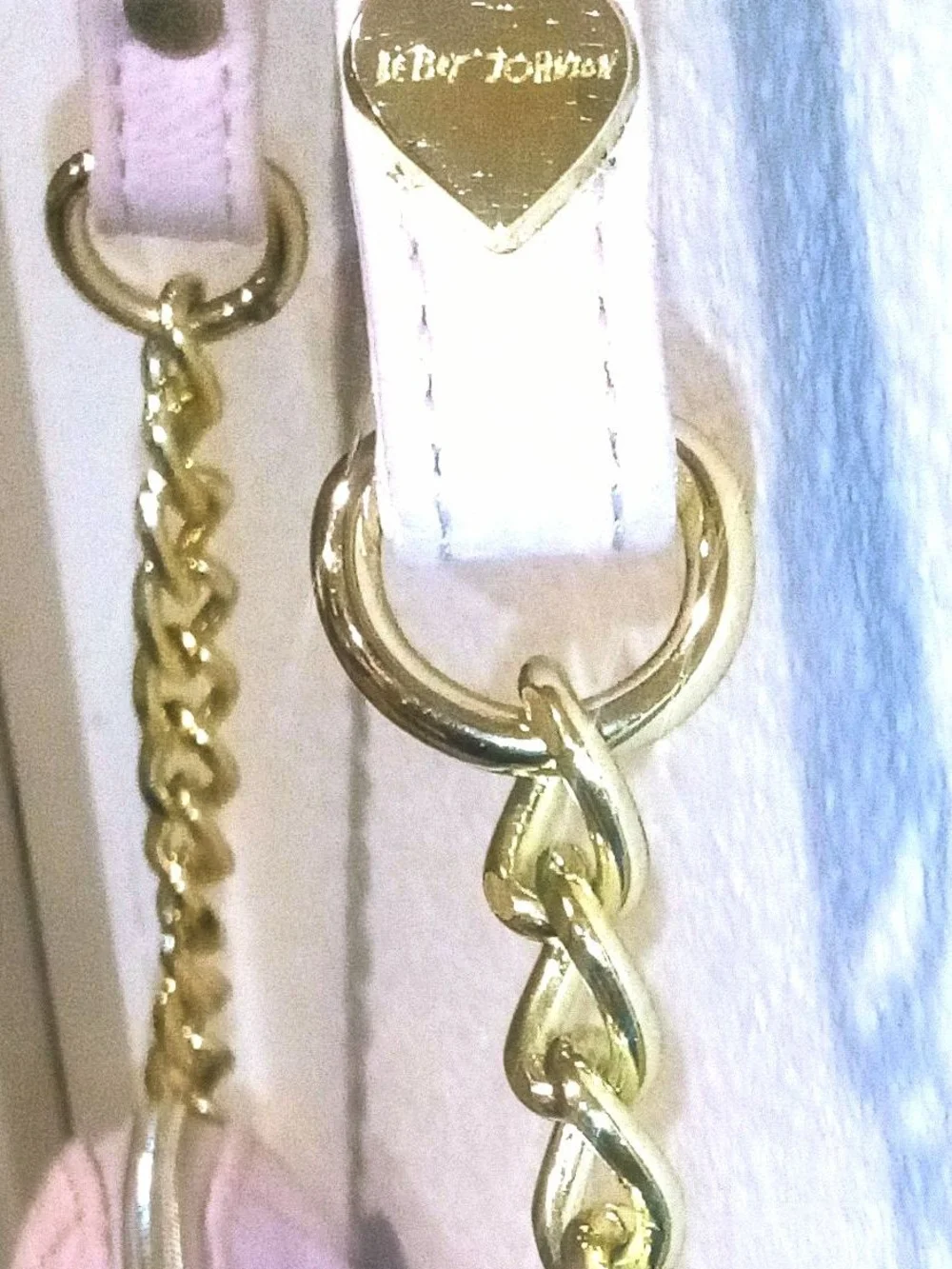 Betsey Johnson Pink Quilted Crossbody Bag With Gold Hearts Details